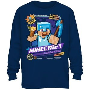 Minecraft Steve Long Sleeve T-Shirt 14/16 & 18/20